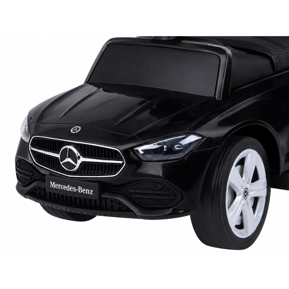 JOKO Detské odrážadlo Mercedes s vodiacou tyčou, svetlom a zvukom, čierne