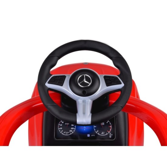 JOKO Detské odrážadlo Mercedes s vodiacou tyčou a zvukom, červené