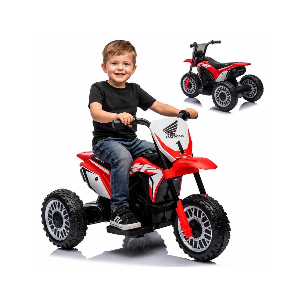 JOKO Elektrická Motorka Honda so zvukom, Trojkolka na batérie, červená