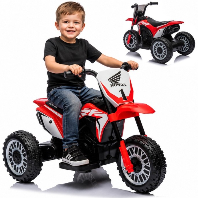 JOKO Elektrická Motorka Honda so zvukom, Trojkolka na batérie, červená