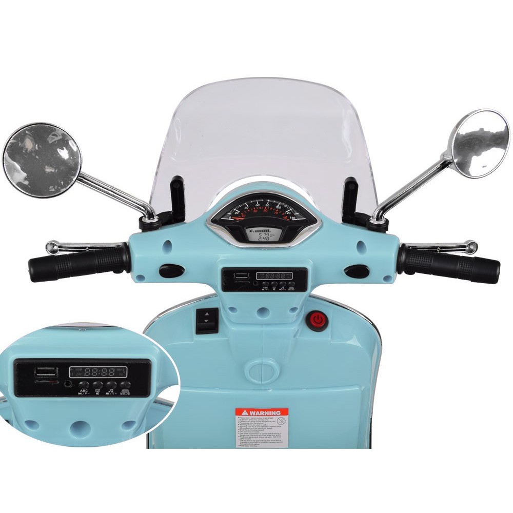JOKO Elektrická motorka Skúter Vespa GTS, kožené sedadlo, zelená
