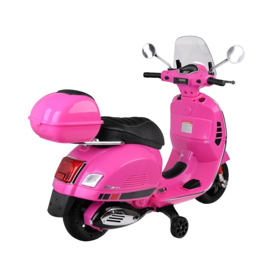 JOKO Elektrická motorka Skúter Vespa GTS, kožené sedadlo, ružová