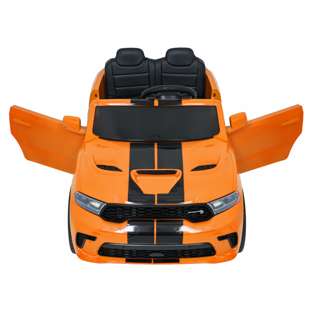 JOKO Elektrické autíčko Dodge Durango, penové kolesá, kožené sedadlo, oranžové