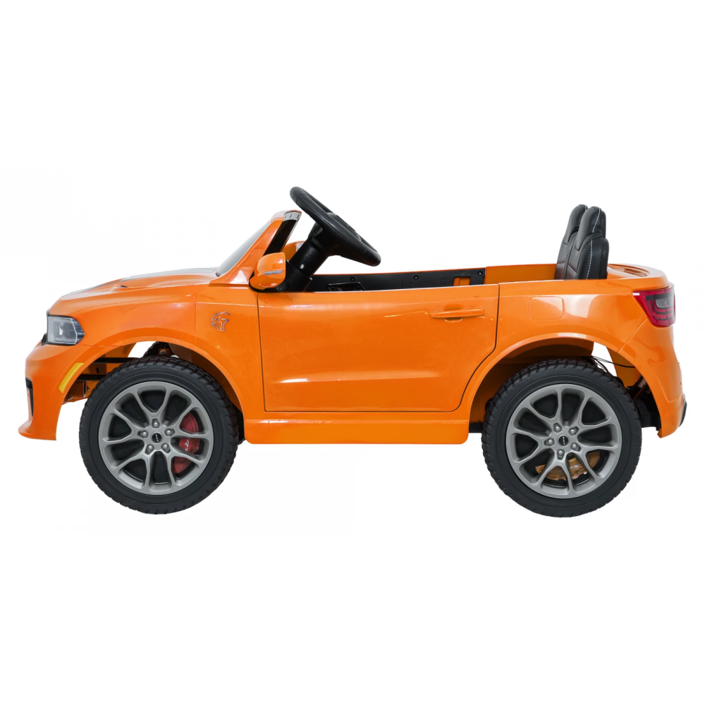 JOKO Elektrické autíčko Dodge Durango, penové kolesá, kožené sedadlo, oranžové