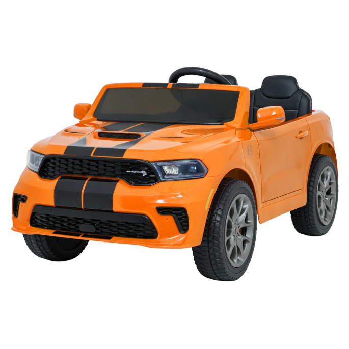 JOKO Elektrické autíčko Dodge Durango, penové kolesá, kožené sedadlo, oranžové