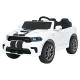 JOKO Elektrické autíčko Dodge Durango, penové kolesá, kožené sedadlo, biele