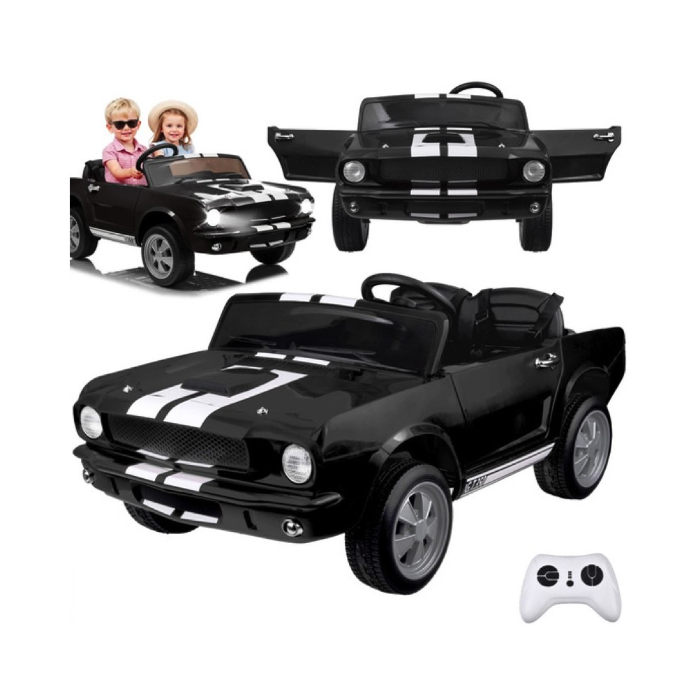 JOKO Elektrické autíčko Shelby GT 350 Klasik pre 2 deti, 2x200W 24V, dvojmiestne kožené sedadlo, nosnsosť 50kg, penové kolesá, č