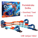 JOKO Autodráha Vystreľovacia Pretekárska dráha s Tunelom 80ks so zvukom a svetlom + nabíjačka
