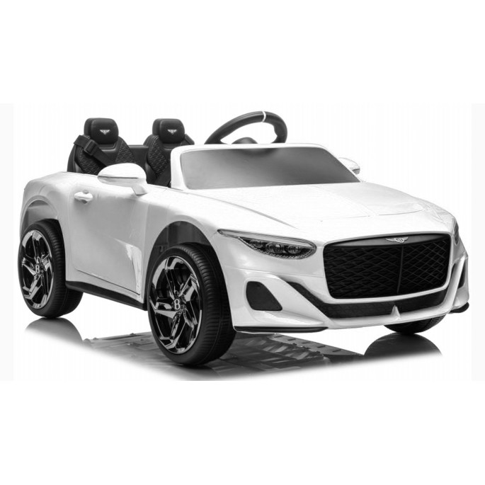 JOKO Elektrické autíčko Bentley Batur Convertible, penové kolesá, kožené sedadlo, biele