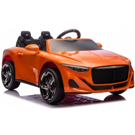 JOKO Elektrické autíčko Bentley Batur Convertible, penové kolesá, kožené sedadlo, oranžové