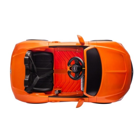 JOKO Elektrické autíčko Bentley Batur Convertible, penové kolesá, kožené sedadlo, oranžové