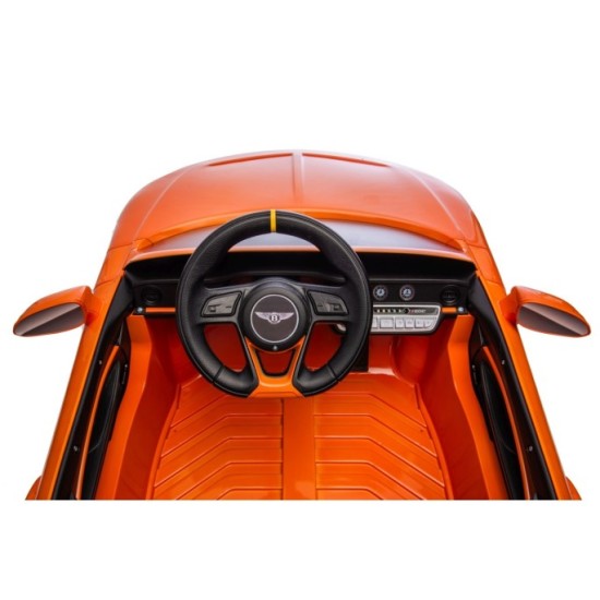 JOKO Elektrické autíčko Bentley Batur Convertible, penové kolesá, kožené sedadlo, oranžové