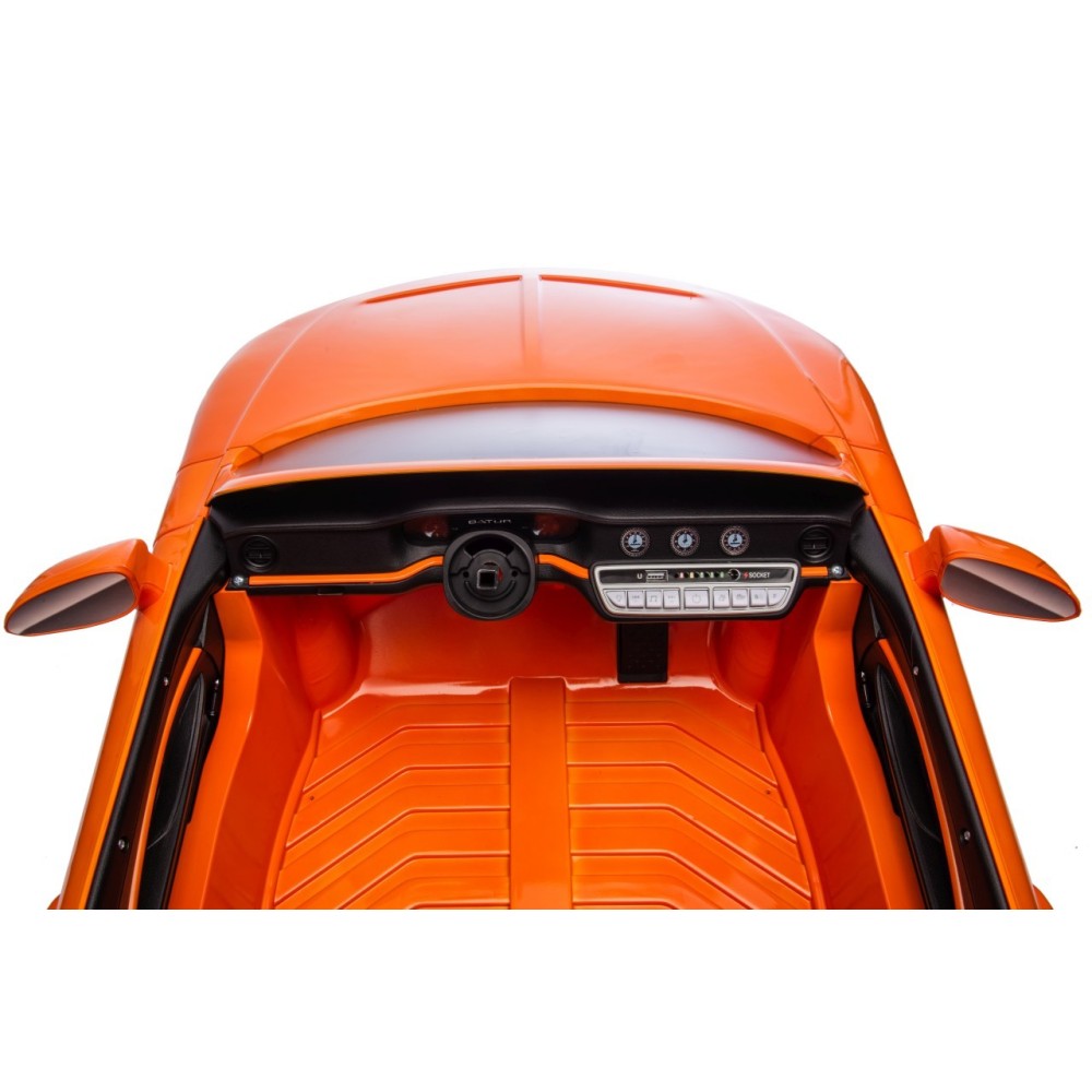 JOKO Elektrické autíčko Bentley Batur Convertible, penové kolesá, kožené sedadlo, oranžové