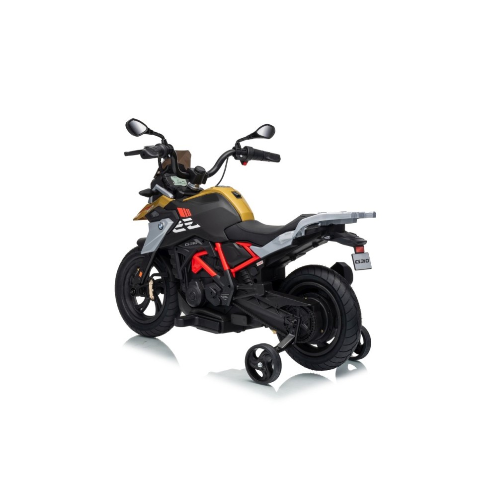 JOKO Elektrická Motorka BMW G310GS, penové kolesá, kožené sedadlo, zlatá šampanská