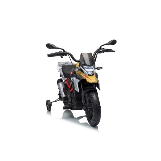 JOKO Elektrická Motorka BMW G310GS, penové kolesá, kožené sedadlo, zlatá šampanská