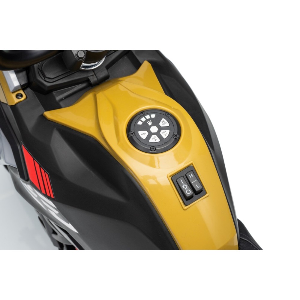 JOKO Elektrická Motorka BMW G310GS, penové kolesá, kožené sedadlo, zlatá šampanská