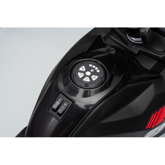 JOKO Elektrická Motorka BMW G310GS, penové kolesá, kožené sedadlo, čierna