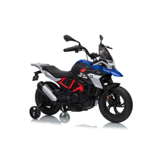 JOKO Elektrická Motorka BMW G310GS, penové kolesá, kožené sedadlo, modrá