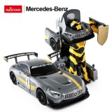 Rastar RC Autorobot Mercedes-AMG GT3 a Bumblebee Transformer Robot 2v1 na diaľkové ovládanie so svetlom a zvukom, sivé
