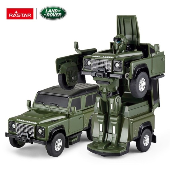 Rastar RC Auto Robot Land Rover Defender na diaľkové ovládanie 2v1, so svetlom a zvukom, zelené