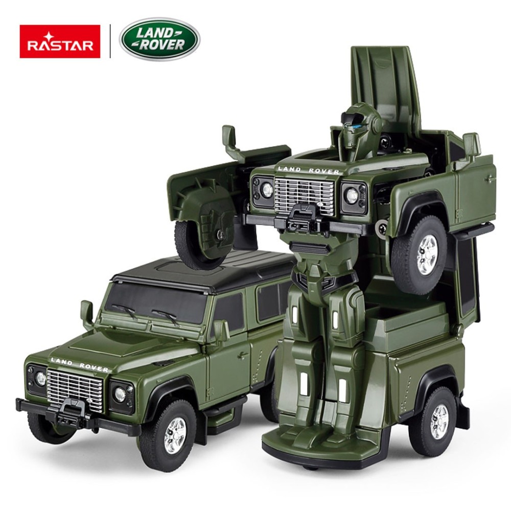 Rastar RC Auto Robot Land Rover Defender na diaľkové ovládanie 2v1, so svetlom a zvukom, zelené