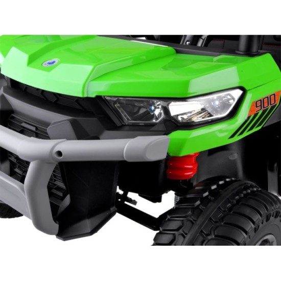 JOKO Elektrické autíčko Farmer s Vyklápacou Vlečkou, pre 2 deti, Nosnosť 50kg, 6 kolesové, pohon 4x4 24V, penové kolesá, zelené