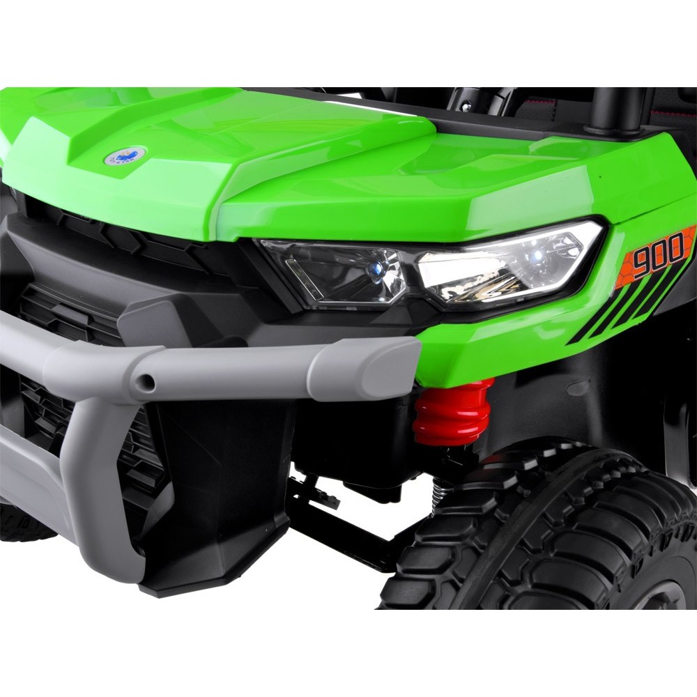 JOKO Elektrické autíčko Farmer s Vyklápacou Vlečkou, pre 2 deti, Nosnosť 50kg, 6 kolesové, pohon 4x4 24V, penové kolesá, zelené