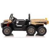 JOKO Elektrické autíčko Farmer s Vyklápacou Vlečkou, pre 2 deti, Nosnosť 50kg, 6 kolesové, pohon 4x4 24V, penové kolesá, béžové