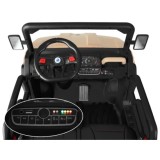 JOKO Elektrické autíčko Farmer s Vyklápacou Vlečkou, pre 2 deti, Nosnosť 50kg, 6 kolesové, pohon 4x4 24V, penové kolesá, béžové