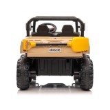JOKO Elektrické autíčko Farmer s Vyklápacou Vlečkou, pre 2 deti, Nosnosť 50kg, 6 kolesové, pohon 4x4 24V, penové kolesá, béžové