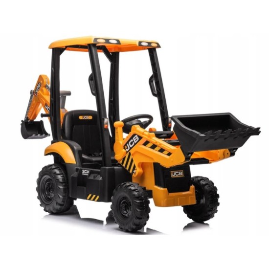 JOKO Veľký Elektrický traktor s naberačkou a lyžicou 4v1, žltý