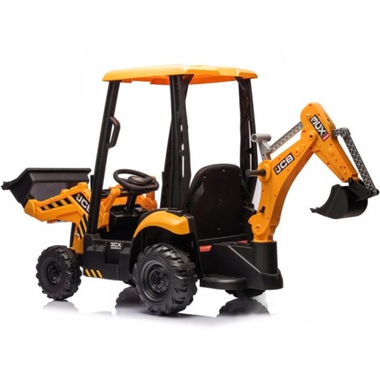 JOKO Veľký Elektrický traktor s naberačkou a lyžicou 4v1, žltý
