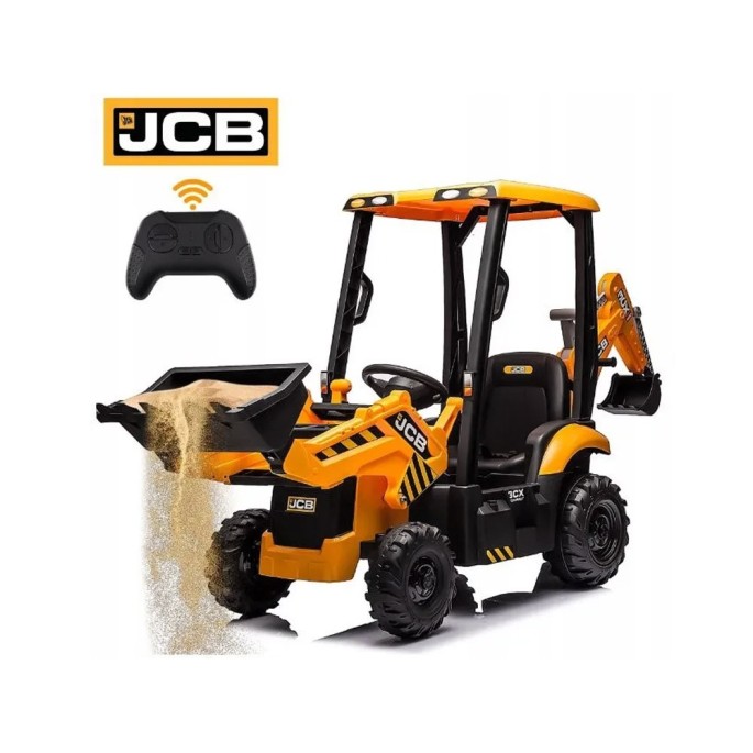 JOKO Veľký Elektrický traktor s naberačkou a lyžicou 4v1, žltý