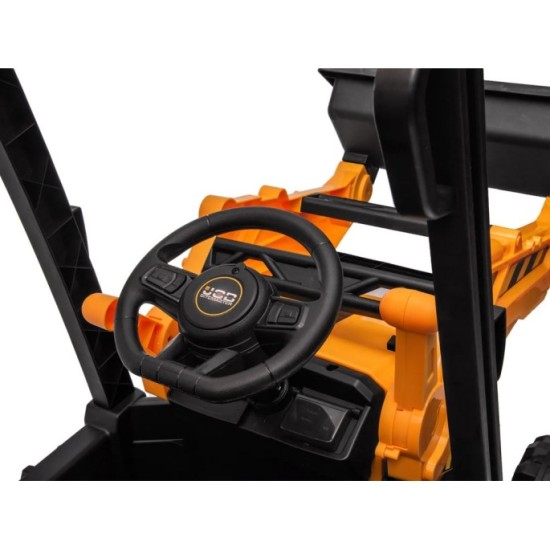 JOKO Veľký Elektrický traktor s naberačkou a lyžicou 4v1, žltý