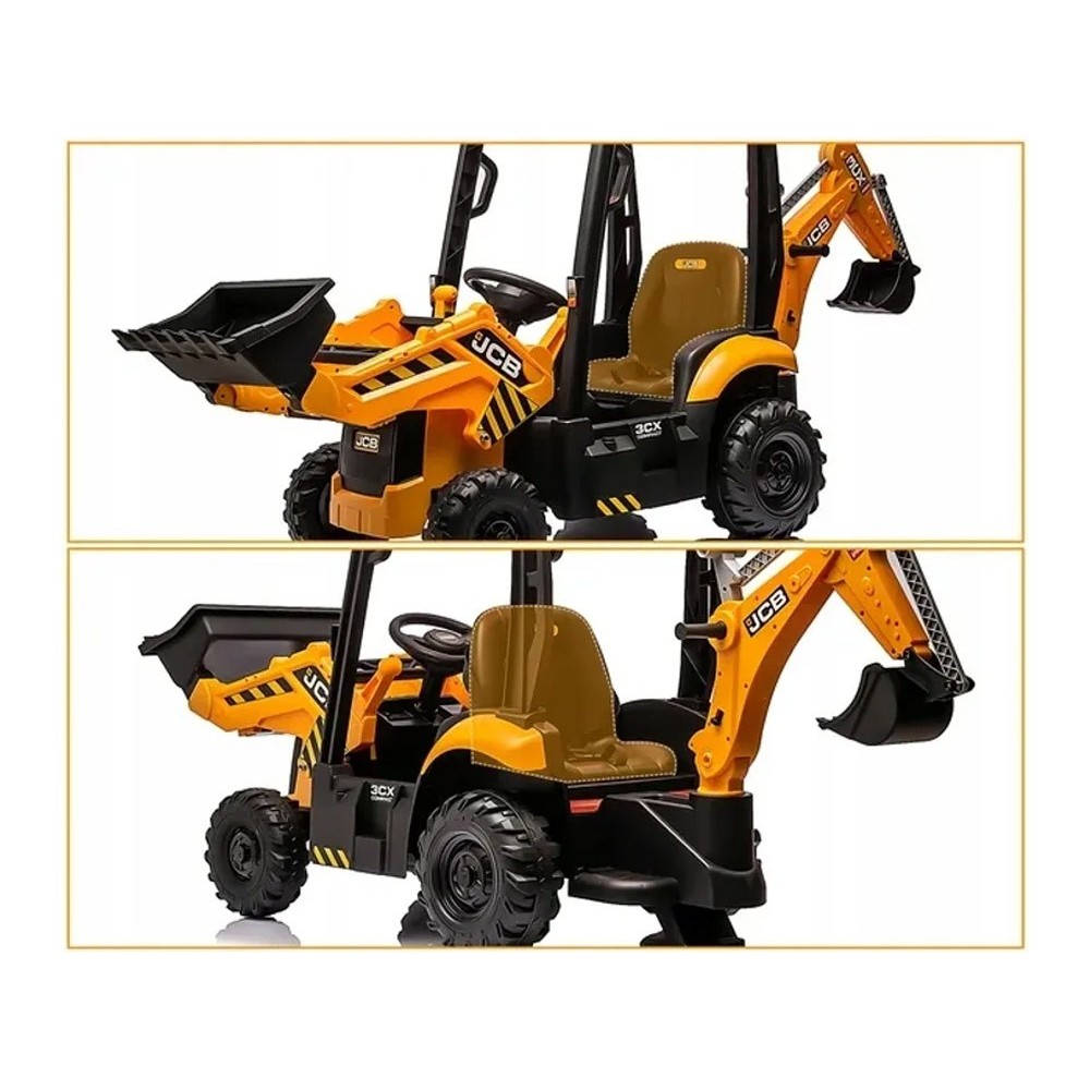 JOKO Veľký Elektrický traktor s naberačkou a lyžicou 4v1, žltý