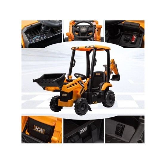 JOKO Veľký Elektrický traktor s naberačkou a lyžicou 4v1, žltý