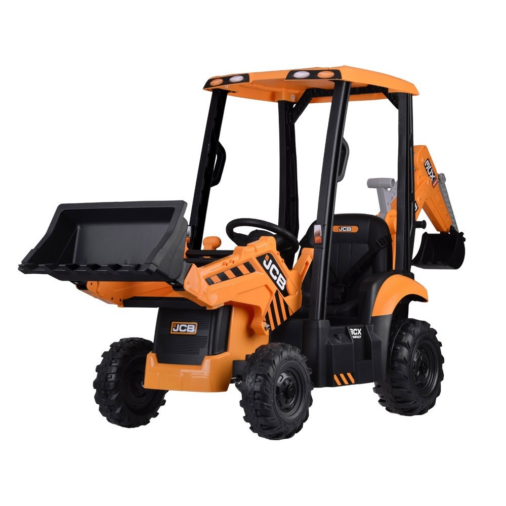 JOKO Veľký Elektrický traktor s naberačkou a lyžicou 4v1, žltý