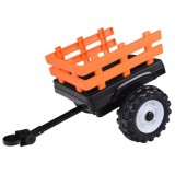 JOKO Veľký Elektrický Traktor s Kabínou 2x200W 24V s Radlicou a vlečkou, hudobný panel, LED svetlá, Diaľkové ovládanie, modrý