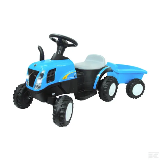 JAMARA Elektrický Traktor New Holland s prívesom, modrý, 6 V