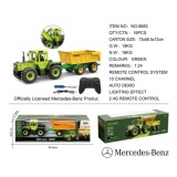 JOKO RC Traktor Mercedes s vyklápacou vlečkou na diaľkové ovládanie, zelený
