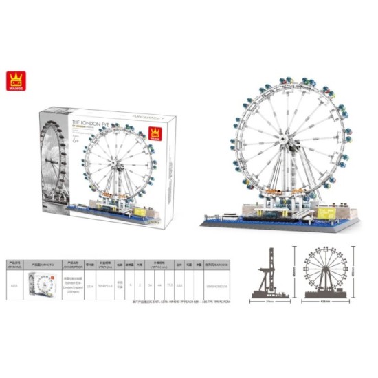 Wange Technická Stavebnica London Eye, Londýnske Oko 1528ks