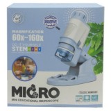 JOKO Detský Vreckový Mikroskop, zväčšenie 160X, LED svetlo, modrý