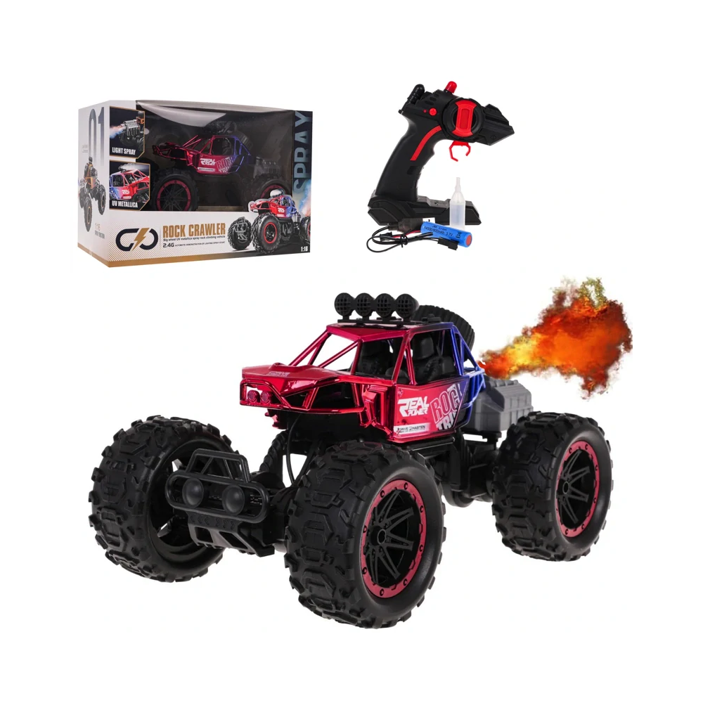 JOKO RC Auto Crawler s Dymovým Efektom na diaľkové ovládanie a LED svetlom, metalické červené