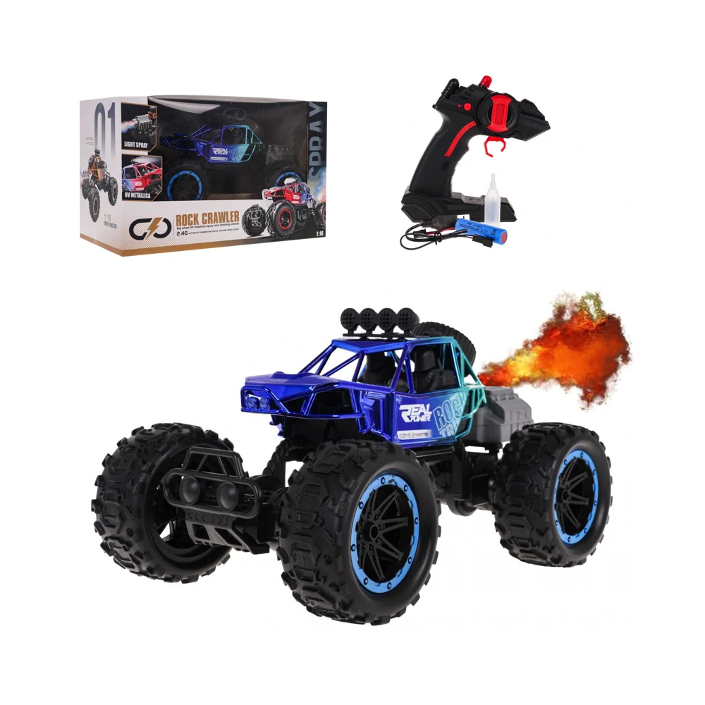 JOKO RC Auto Crawler s Dymovým Efektom na diaľkové ovládanie a LED svetlom, metalické modré