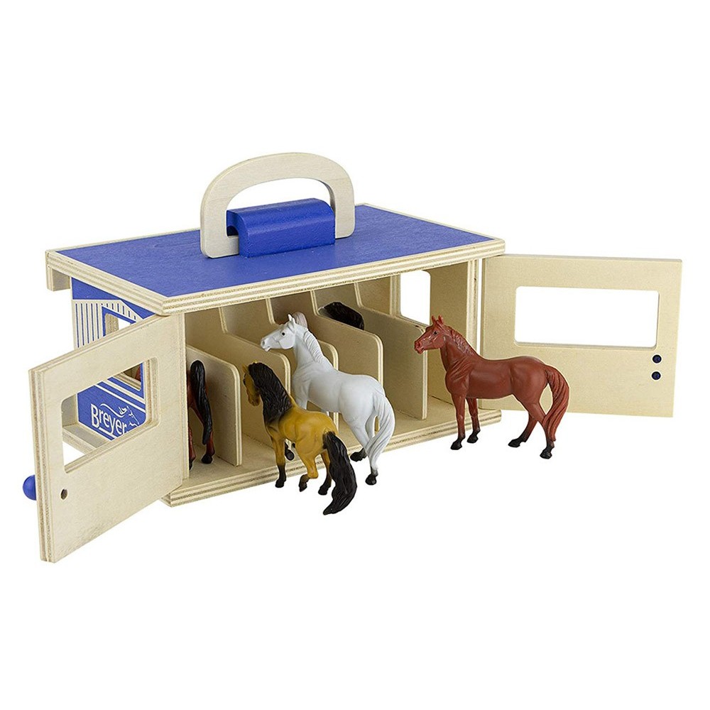 Breyer Horse Drevená Stajňa s Koňmi FARMA, prenosná