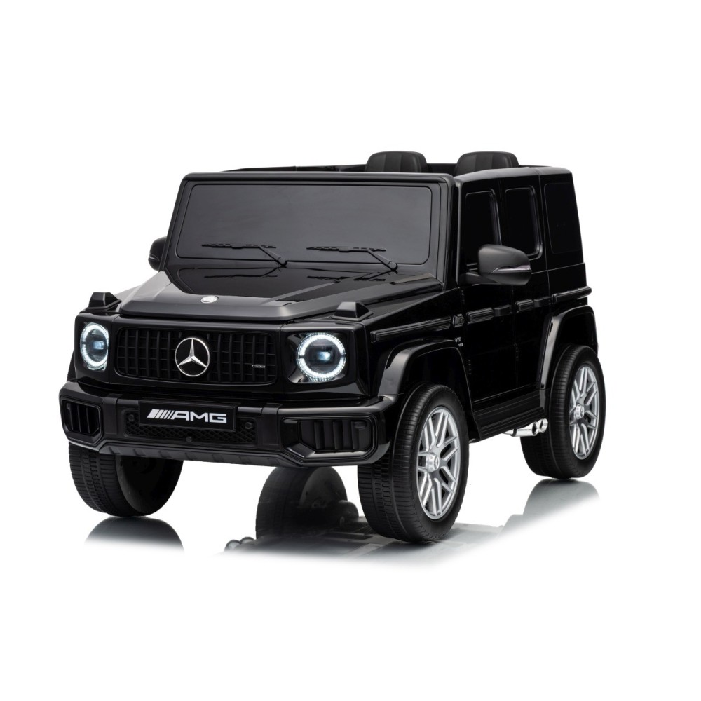 JOKO Elektrické autíčko Mercedes G63 AMG 4x4, penové kolesá, kožené sedadlo, čierne
