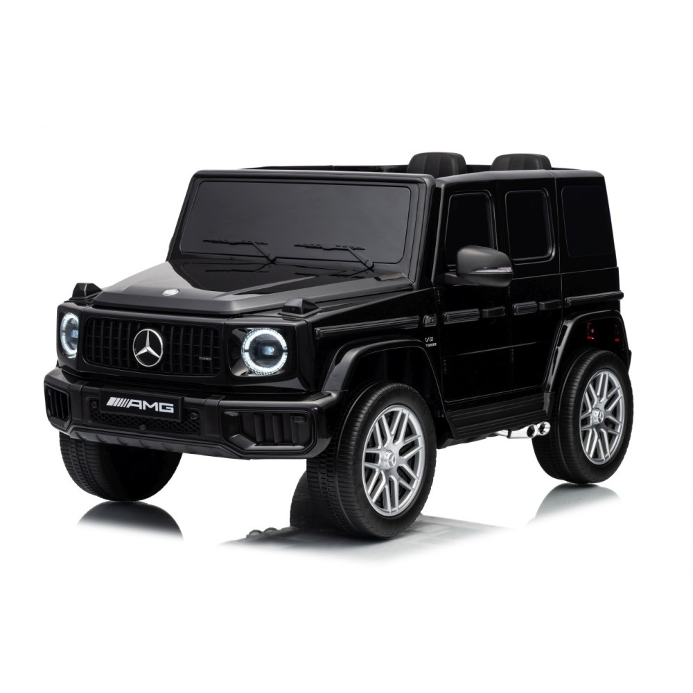 JOKO Elektrické autíčko Mercedes G63 AMG 4x4, penové kolesá, kožené sedadlo, čierne