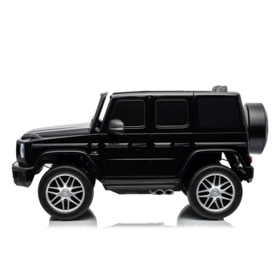 JOKO Elektrické autíčko Mercedes G63 AMG 4x4, penové kolesá, kožené sedadlo, čierne