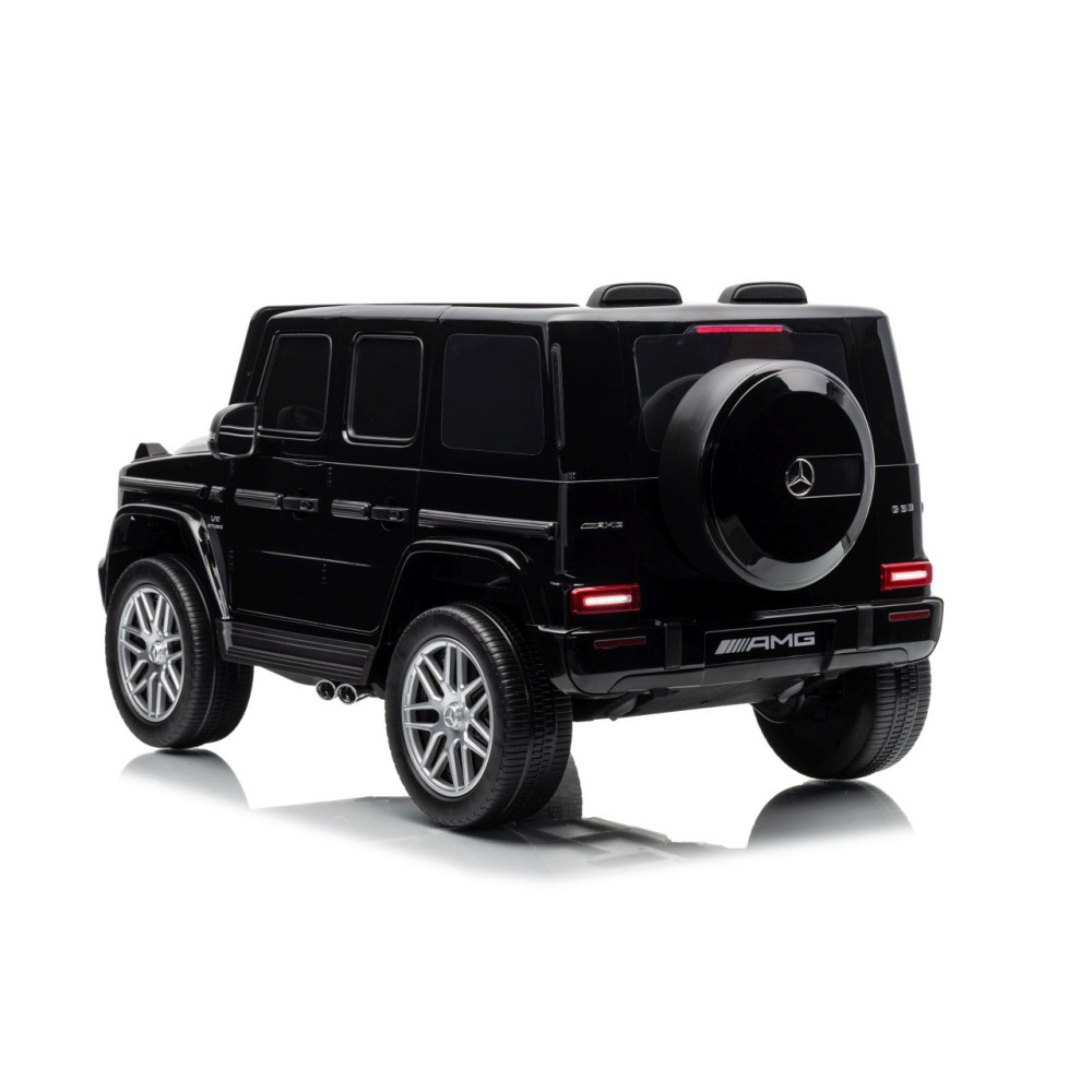 JOKO Elektrické autíčko Mercedes G63 AMG 4x4, penové kolesá, kožené sedadlo, čierne