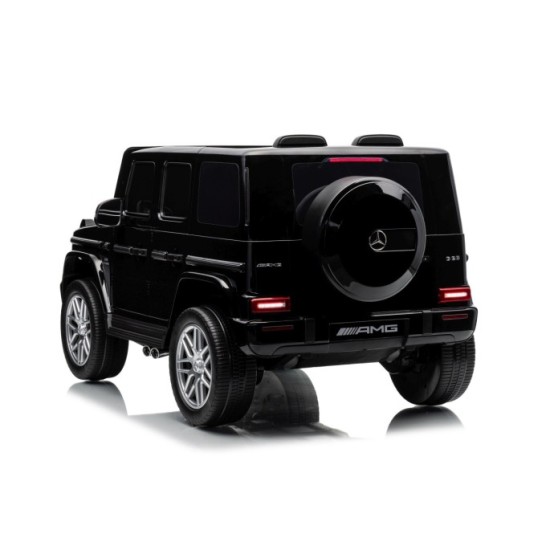JOKO Elektrické autíčko Mercedes G63 AMG 4x4, penové kolesá, kožené sedadlo, čierne